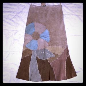 June Suede Leather Long Skirt Western Size 2